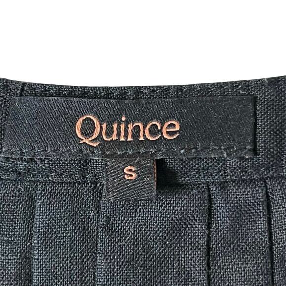 Quince European Linen Short Sleeve Swing Dress Black Size Small - Picture 6 of 11